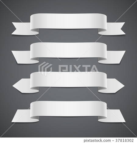 White ribbons on gray background White ribbons on gray background 37818302