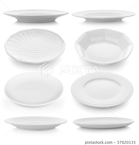 set of plate on white background set of plate on white background 37820133
