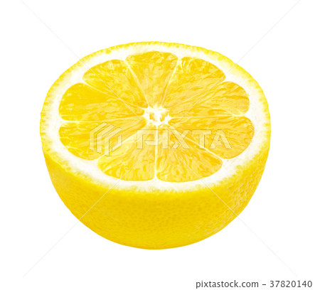 Slice of lemon fruit isolated on white background Slice of lemon fruit isolated on white background 37820140