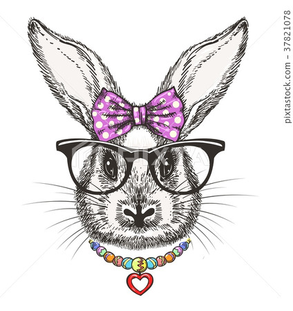 Fashion bunny girl with bow and 37821078