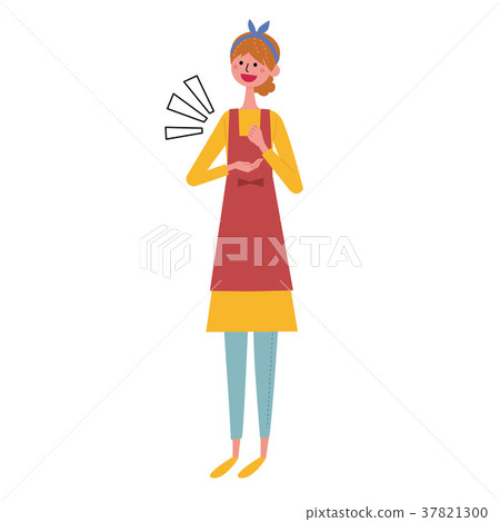 Hand pressing housewife illustration Hand pressing housewife illustration 37821300