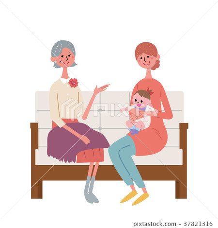 Grandson senior woman illustration 37821316