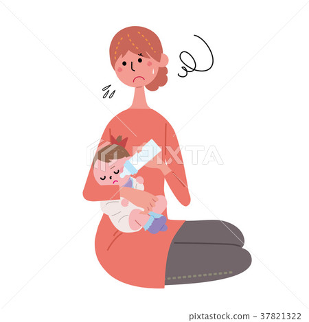 不喜歡牛奶的嬰孩例證 不喜歡牛奶的嬰孩例證 37821322