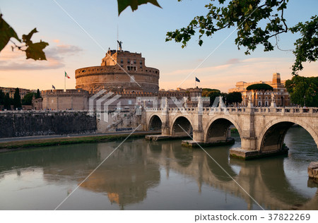 Castel Sant Angelo and River Tiber Rome 37822269