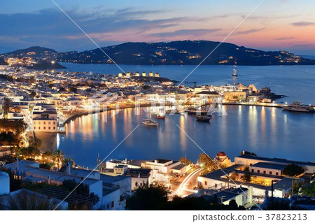Mykonos bay night 37823213