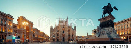 Milan Cathedral Square panorama Milan Cathedral Square panorama 37823216