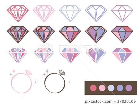 Jewelry design parts material (pink × purple) 37826109