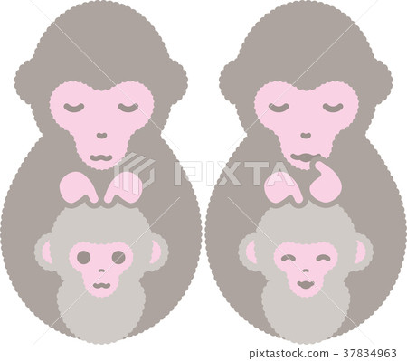 Parent-child monkey grooming 37834963