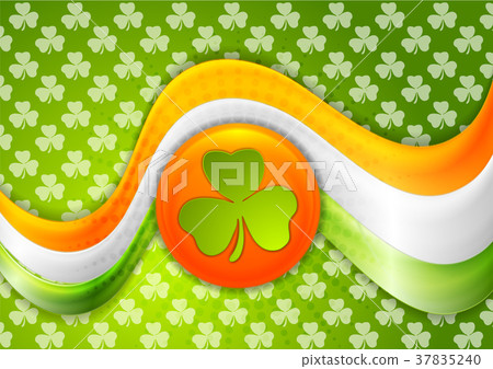 St. Patricks Day bright abstract wavy background St. Patricks Day bright abstract wavy background 37835240