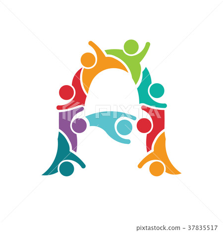 A Letter by Kids Figures. Vector Illustration 37835517