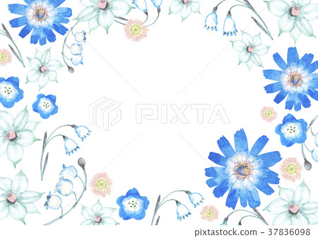Spring summer flower background watercolor illustration 37836098