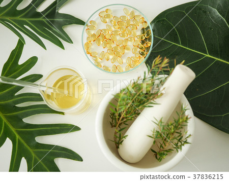 alternative herb medicine.herbal white background. alternative herb medicine.herbal white background. 37836215
