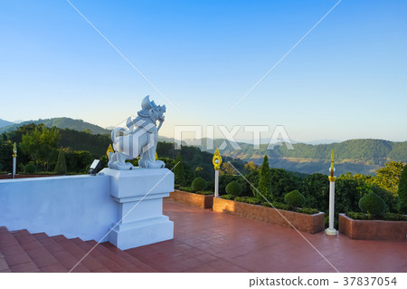 Beautiful scene in Wat Phra Thad Santidham temple. Beautiful scene in Wat Phra Thad Santidham temple. 37837054
