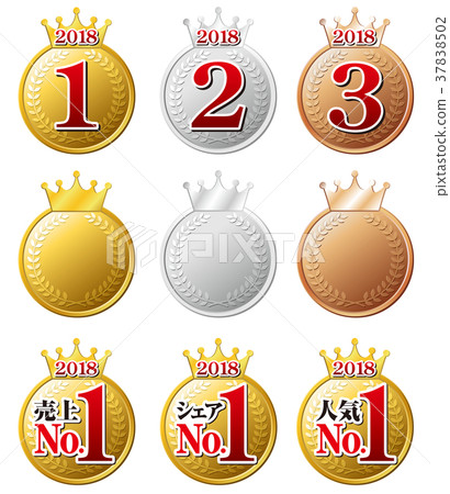 Gold medals, silver medals, bronze medals 37838502