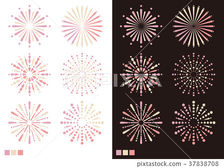 Pink Fire Works Pattern Fireworks design parts material (pink) - Stock Illustration [37838708 ...
