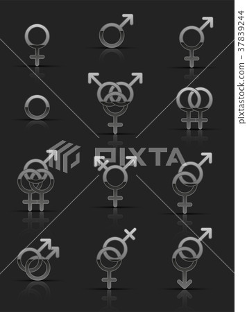 Set of silver sexuality icons 37839244