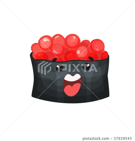 Cute roll character with caviar, Ikura Gunkan Cute roll character with caviar, Ikura Gunkan 37839543