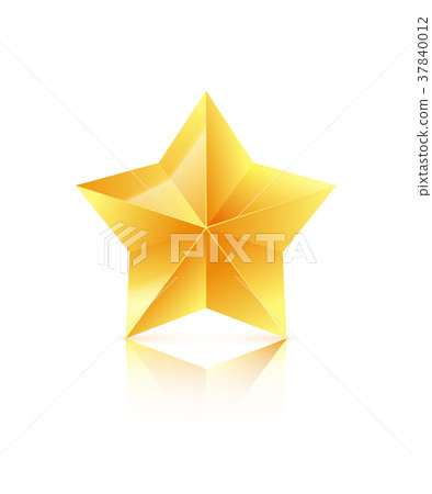 3D golden star isolated on white background - Stock Illustration ...