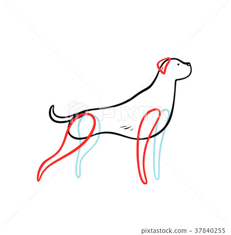 Vector sketch of staying hunting dog Vector sketch of staying hunting dog 37840255