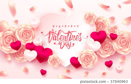 Valentine Hearts with Typography font,Sweet heart 37840963