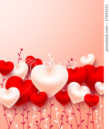 Valentine's day card,love and cute hearts 37841032