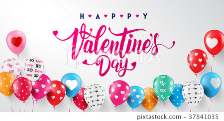 Valentine's Day Background with valentine balloons Valentine's Day Background with valentine balloons 37841035
