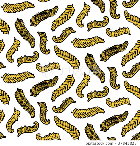 Doodle palm branch seamless pattern. 37843825
