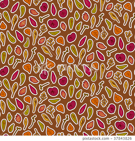 Vector fall seamless pattern. Various leaves 37843826