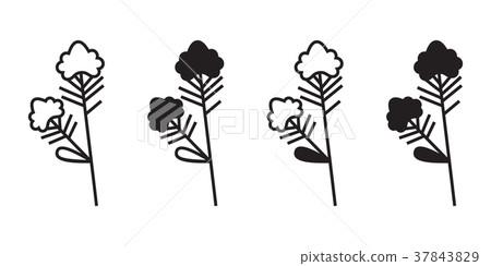 Vector of plant with flower. Icon set. 37843829