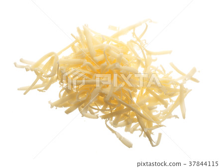 grated cheese isolated on white background. Top 37844115