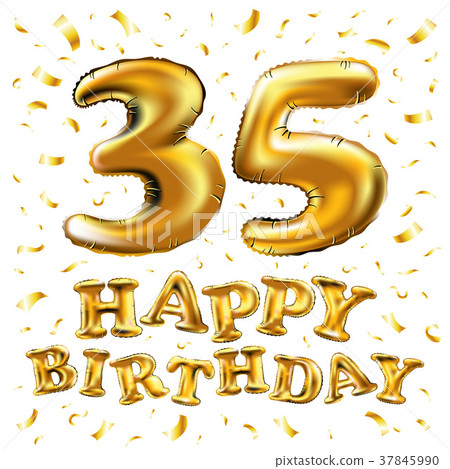 35th Birthday celebration with gold balloons 35th Birthday celebration with gold balloons 37845990