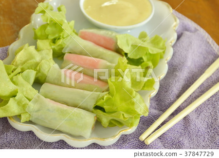 imitation crab stick and green oak wrapped flour imitation crab stick and green oak wrapped flour 37847729