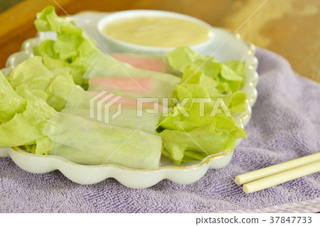 imitation crab stick and green oak wrapped flour imitation crab stick and green oak wrapped flour 37847733