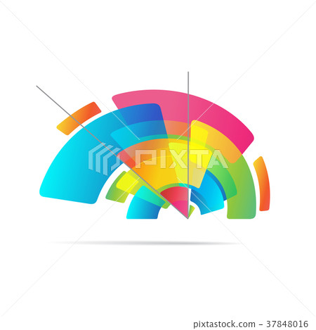 Colorful creative pencil, vector logo 37848016