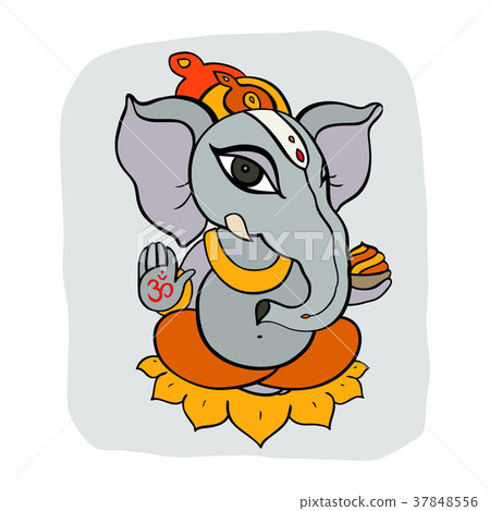 Golden Ganapati Meditation in lotus pose Golden Ganapati Meditation in lotus pose 37848556