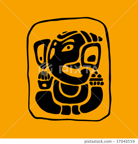 Golden Ganapati Meditation in lotus pose Golden Ganapati Meditation in lotus pose 37848559
