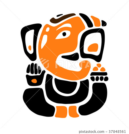 Golden Ganapati Meditation in lotus pose Golden Ganapati Meditation in lotus pose 37848561