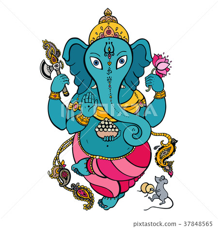 Ganapati Meditation in lotus pose 37848565