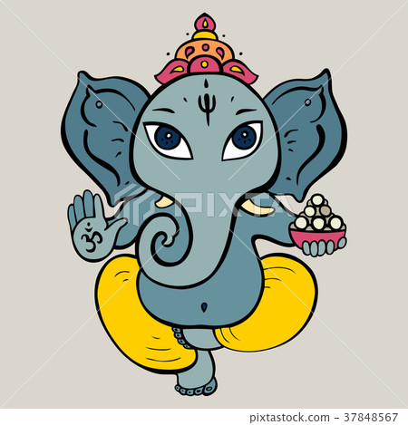 Ganapati Meditation in lotus pose 37848567