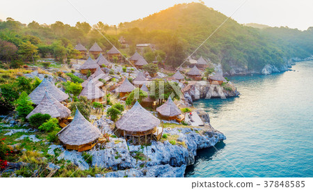 Aerial view of Cottage on the Si chang island. 37848585