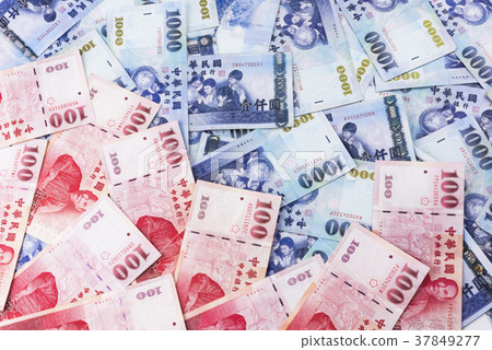 Closeup of Taiwanese currency Closeup of Taiwanese currency 37849277