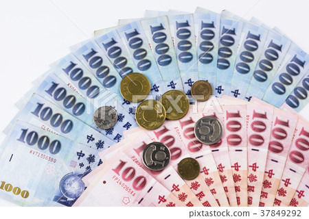 Closeup of Taiwanese currency 37849292