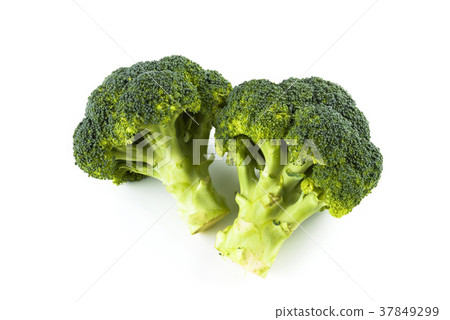 green cauliflower isolated on white background. green cauliflower isolated on white background. 37849299