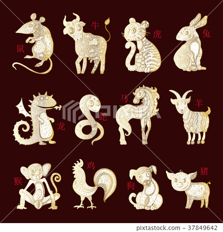 Vector Horoscope animals. Vector Horoscope animals. 37849642