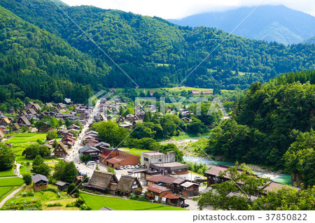 Bird's eye view of Shirakawago Bird's eye view of Shirakawago 37850822