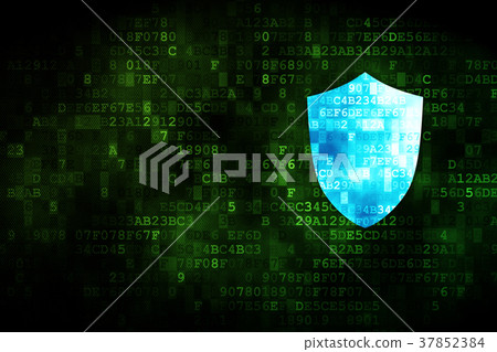 Privacy concept: Shield on digital background 37852384