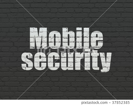 Privacy concept: Mobile Security on wall Privacy concept: Mobile Security on wall 37852385