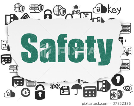 Privacy concept: Safety on Torn Paper background 37852386
