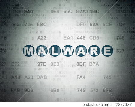 Security concept: Malware on Digital Data Paper Security concept: Malware on Digital Data Paper 37852387