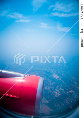 Sky view  airplane windows.Transportation Concept. 37852661